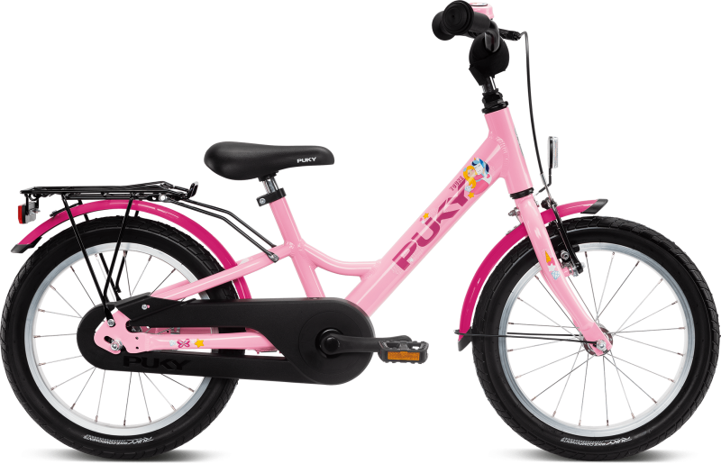 Rower dziecięcy z bagażnikiem YOUKE 16 różowy PUKY