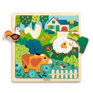 Djeco edukacyjne puzzle drewniane Farma