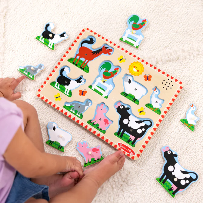 Puzzle z odgłosami zwierząt Farma Melissa & Doug