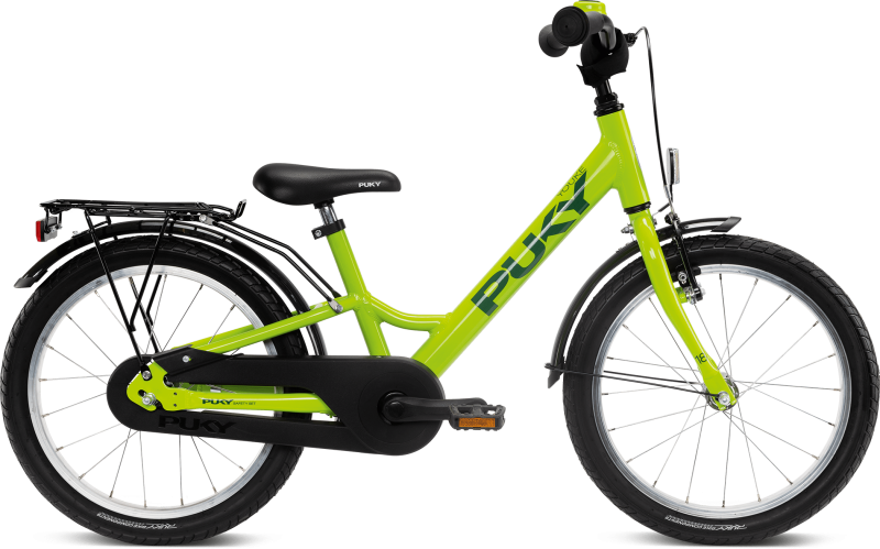 Rower dziecięcy z bagażnikiem YOUKE 18 cali limonkowy PUKY