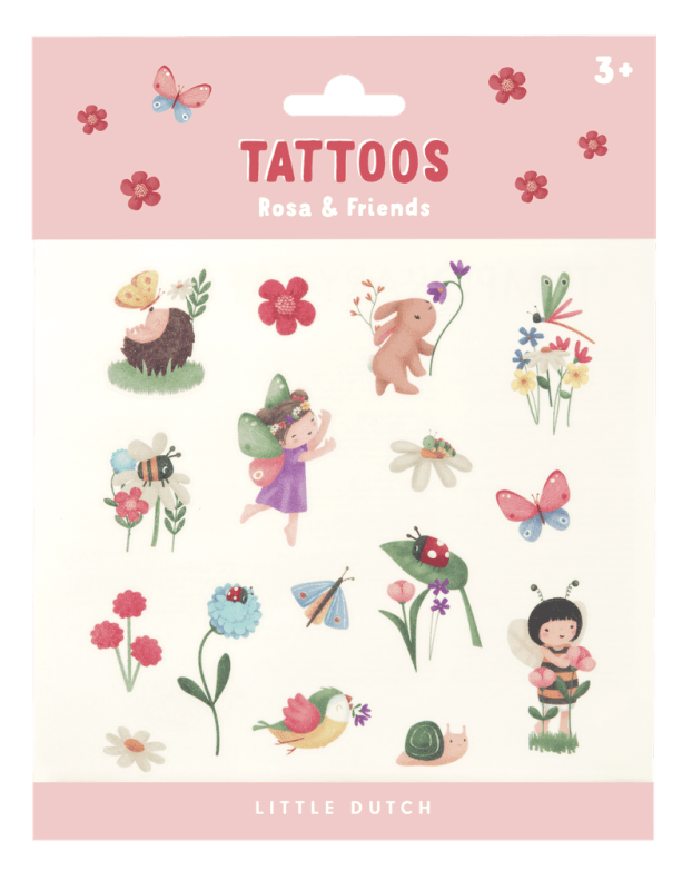 Tatuaże dla dziewczynki Rosa & friends kwiatki - Little Dutch