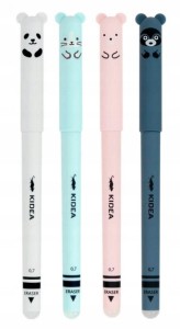 Długopisy wymazywalne 4 szt. Kidea