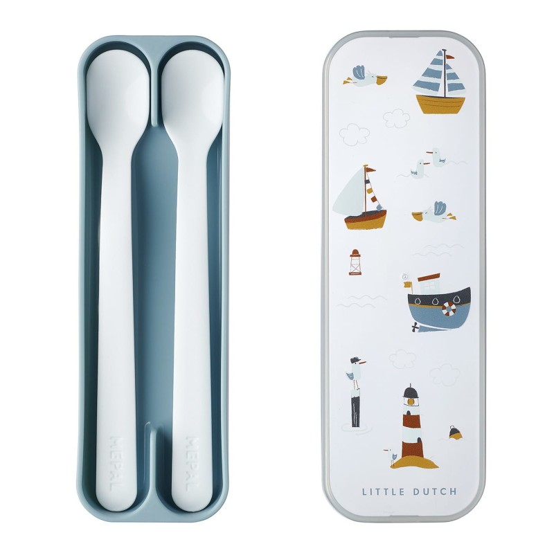Pierwsze łyżeczki do karmienia 2 szt. etui Żaglówki - Mepal