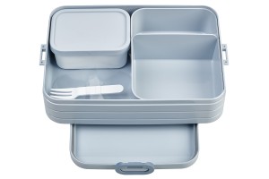 Lunchbox z przegródkami, pojemniczkiem i widelcem Bento nordic blue - Mepal