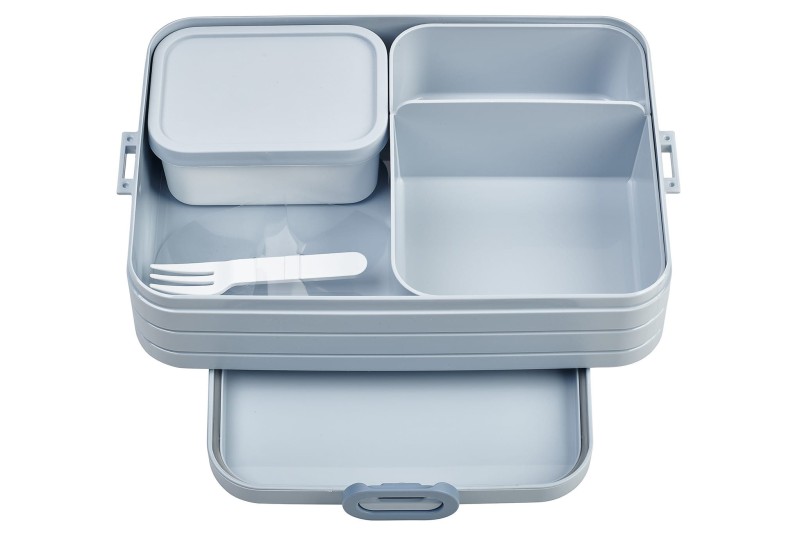Lunchbox z przegródkami, pojemniczkiem i widelcem Bento nordic blue - Mepal