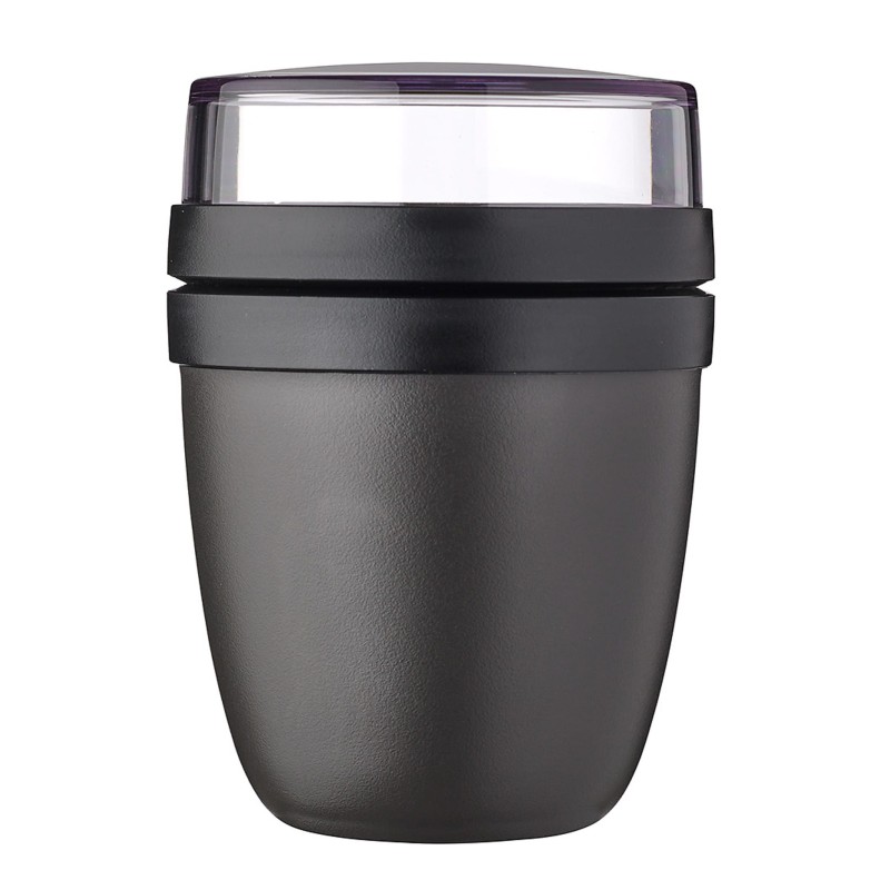 Podwójny pojemnik na jedzenie czarny Lunchpot Ellipse mini - Mepal