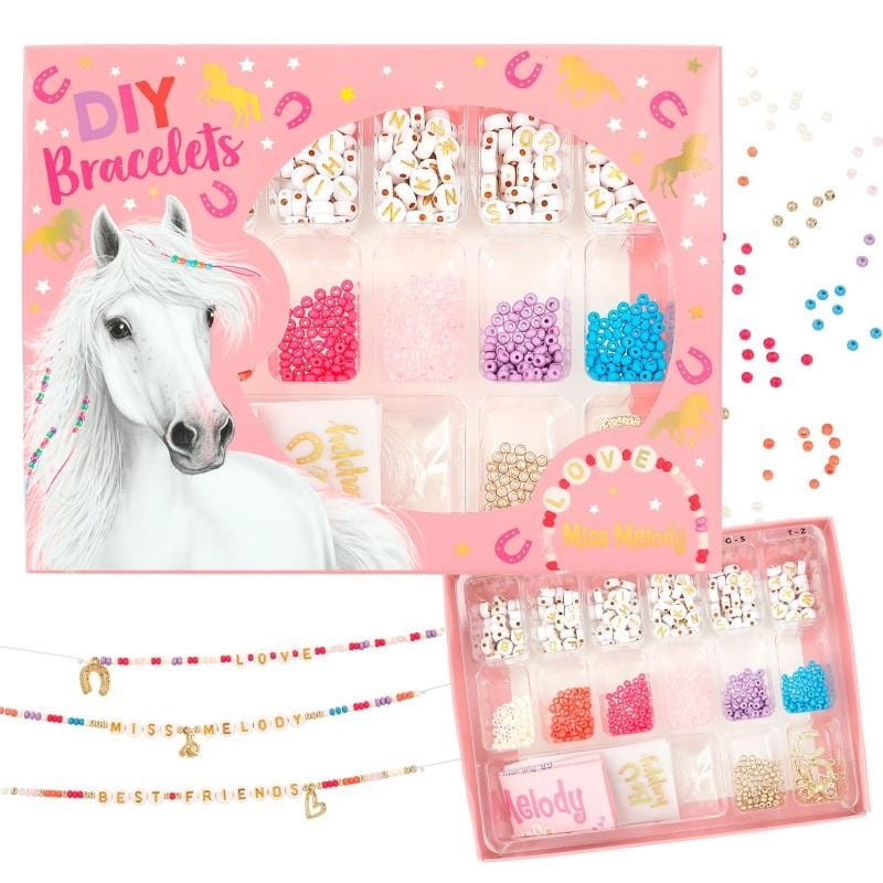 Zestaw do tworzenia biżuterii Koraliki Literki Konie Miss Mlody