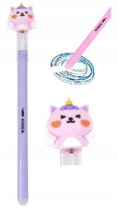 Długopisy wymazywalne z figurką kotek Kidea