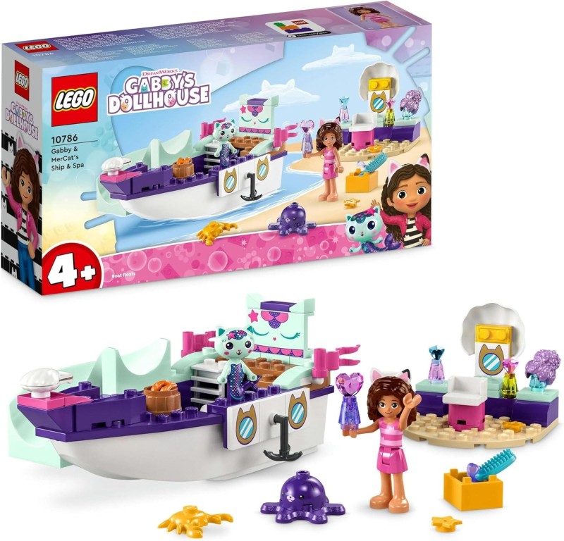 GABBY'S DOLLHOUSE Statek i spa Gabi i Syrenkotki Lego 10786