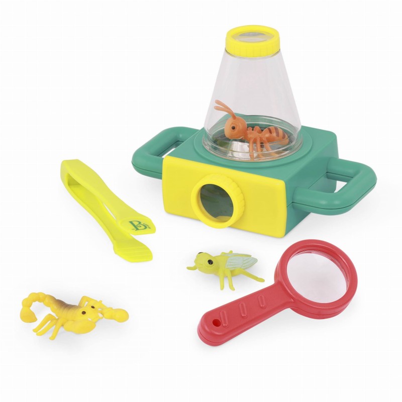 Pojemnik do obserwacji robaczków z lupą, pęsetą, naklejkami b.toys