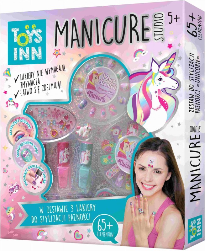 Zestaw do manicure dla dzieci, lakiery naklejki Studio Jednorożce