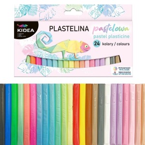 Pastelowa plastelina 24 kolory Kidea