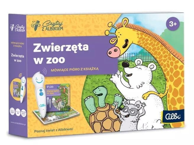 Zwierzęta w ZOO zestaw pióro Albik i Interaktywna Książka Czytaj z Albikiem