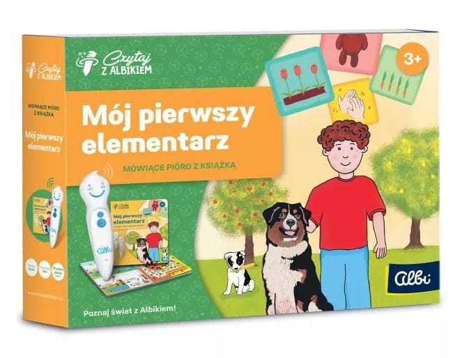 Mój pierwszy elementarz zestaw pióro Albik i Interaktywna Książka Czytaj z Albikiem