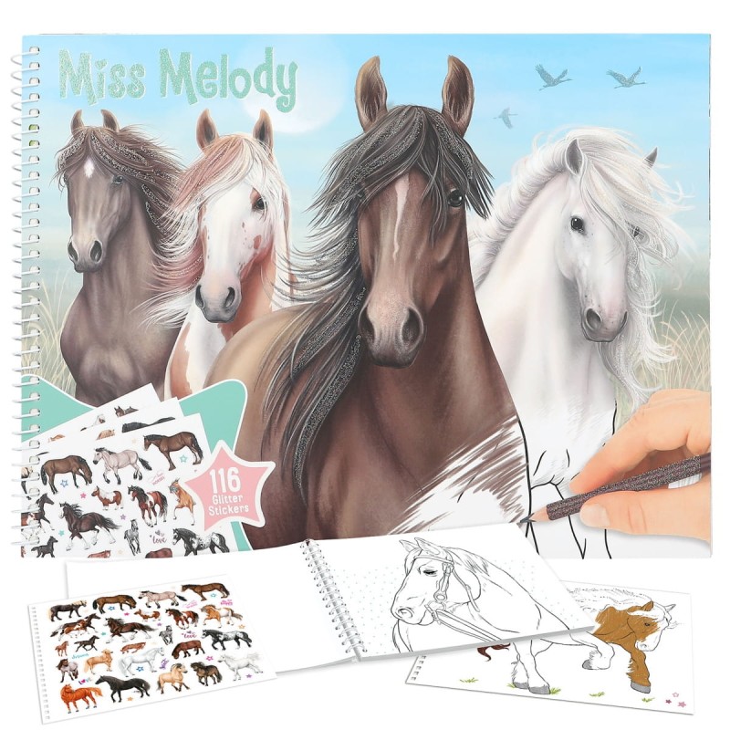 Miss Melody kolorowanka z naklejkami Konie Horses