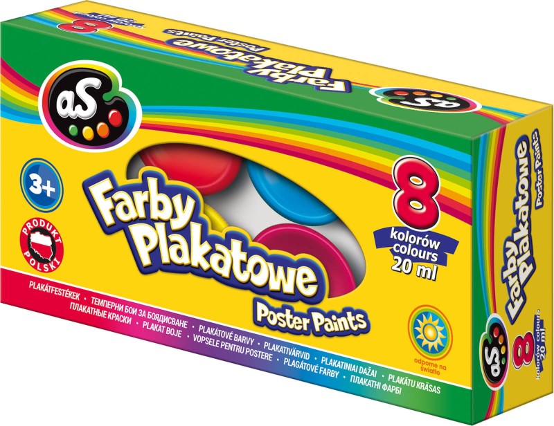 Farby plakatowe 8 kolorów 20 ml Astra