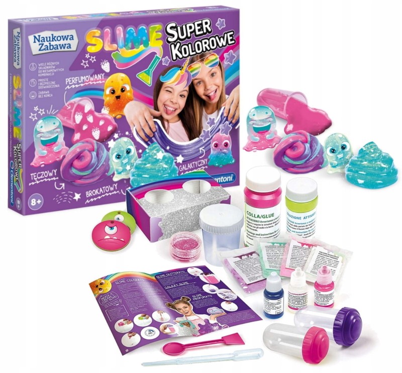 Super Kolorowe Slime laboratorium dla dzieci Clementoni