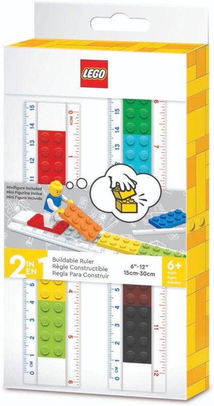 Lego linijka 15-30 cm z minifigurką i klockami 28 elem.
