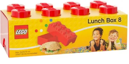Lego pudełko klocek czerwony, lunchbox, piórnik, pojemnik