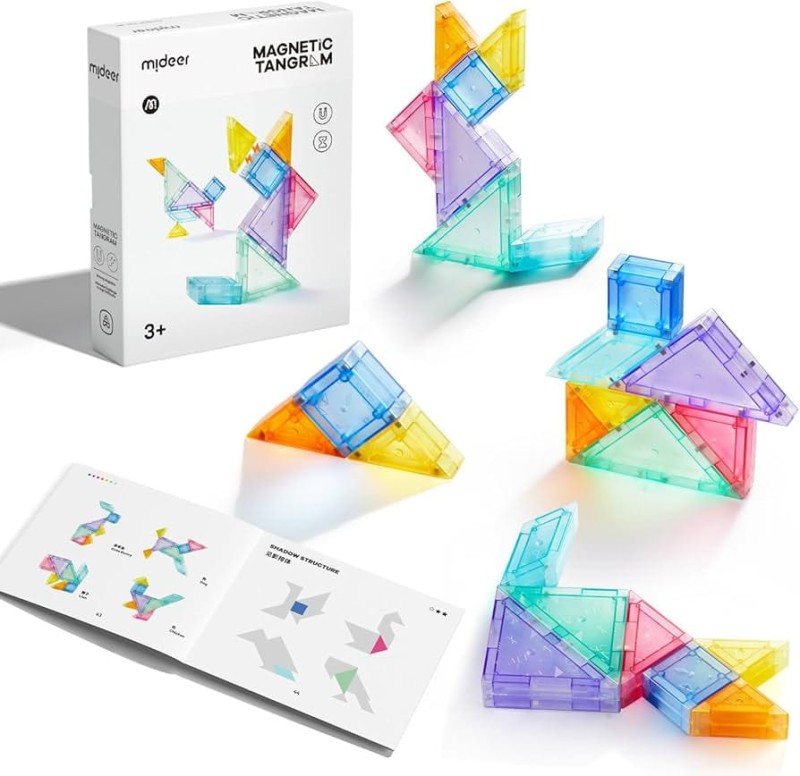 Tangram magnetyczny 3D z klepsydrą łamigłówka mideer
