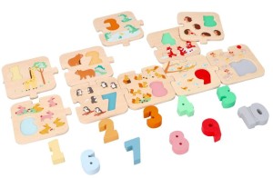 Nauka liczenia puzzle 3D zwierzęta Lelin