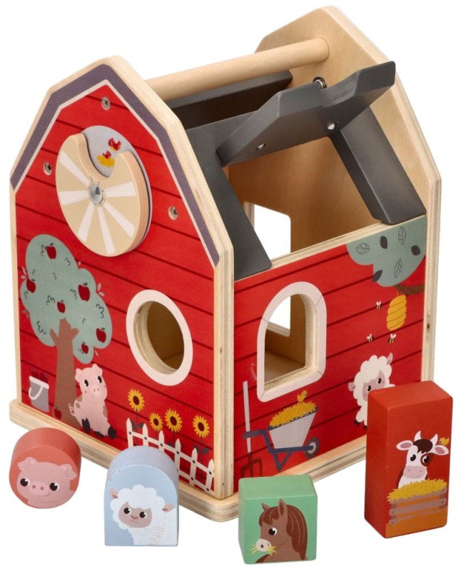 Sorter czerwona farma klocki zwierząt Adam Toys