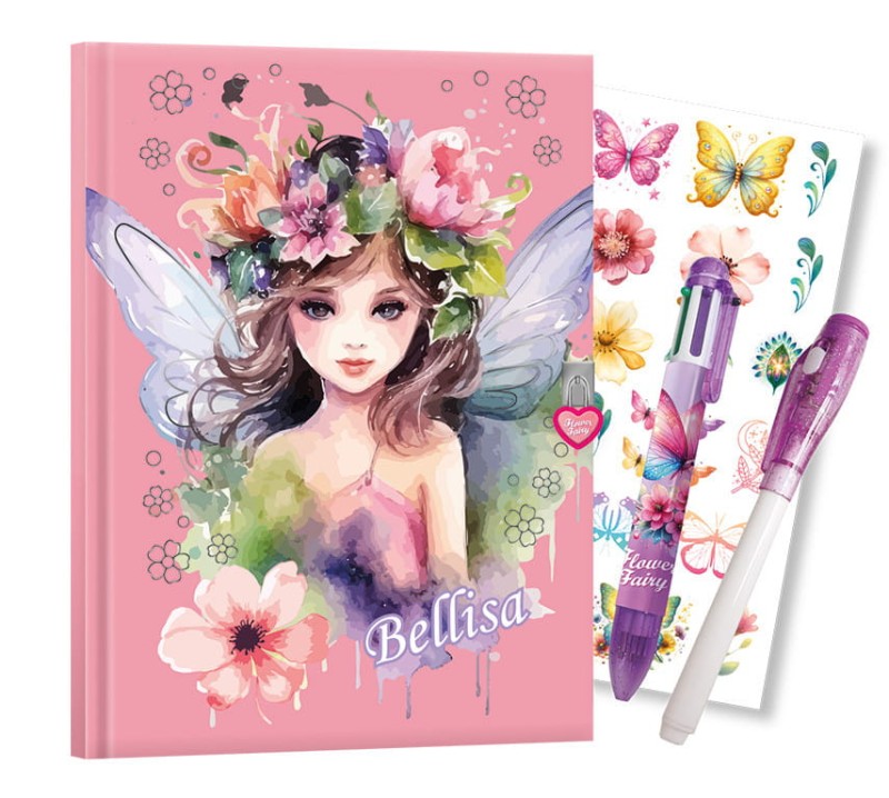 Pamiętnik na kłódkę z naklejkami, długopis magiczny i 6-cio kolorowy ToysInn