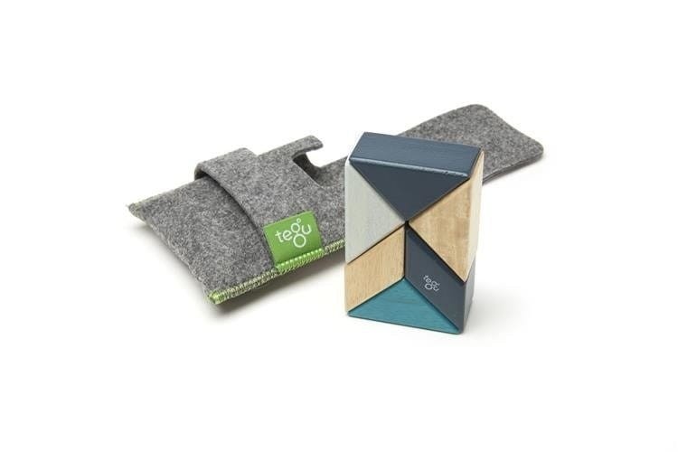 Drewniane klocki magnetyczne Prism Pocket Pouch Blues - Tegu