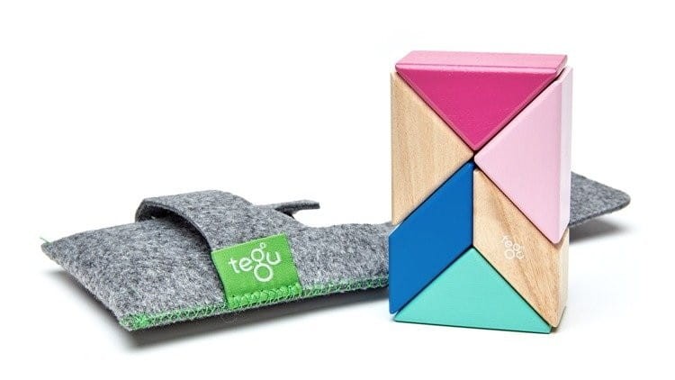 Drewniane klocki magnetyczne Prism Pocket Pouch Blossom - Tegu