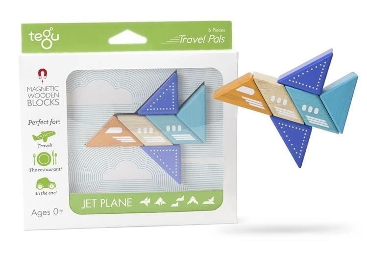 Drewniane klocki magnetyczne Travel Pals Odrzutowiec - Tegu