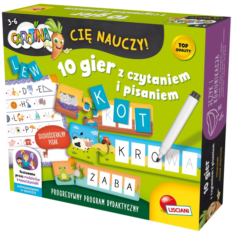10 gier z czytaniem i pisaniem Carotina Lisciani