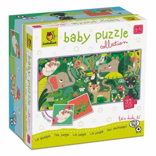 Dwustronne puzzle dla najmłodszych Dżungla Ludattica