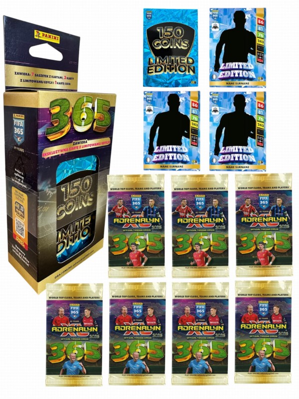 Blister 7 Saszetek 3 Karty Limited Piłkarskie FIFA 365 2025 ADRENALYN XL PANINI