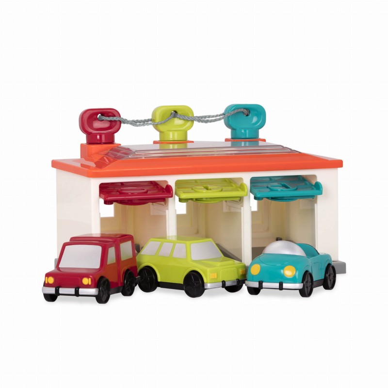 Garaże na kluczyk z samochodzikami Battat b.toys