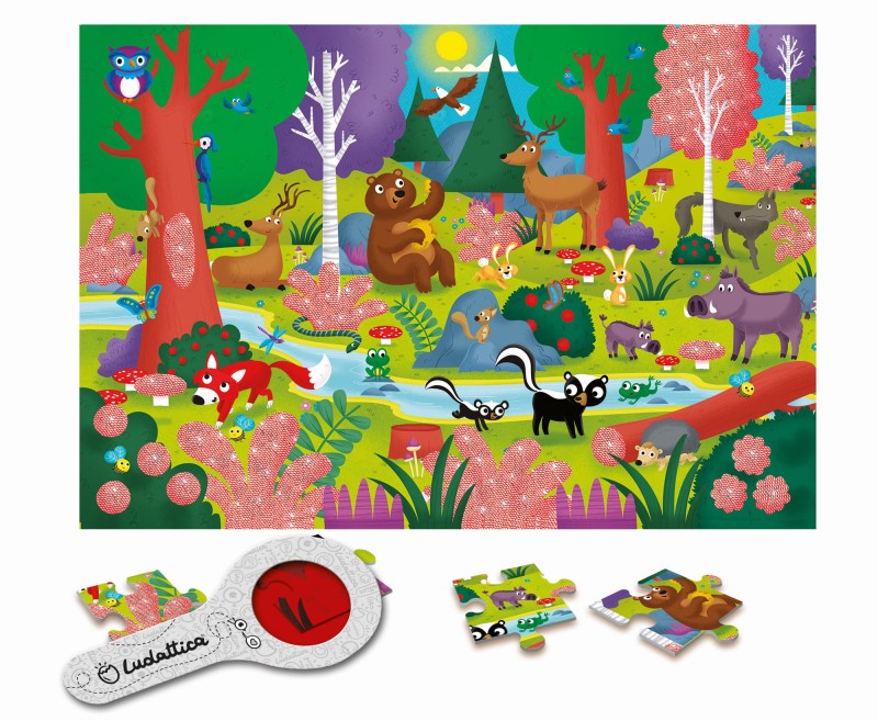 Puzzle z lupą tajemnicze Las Ludattica