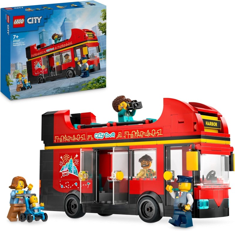 Czerwony, piętrowy autokar Lego 60407