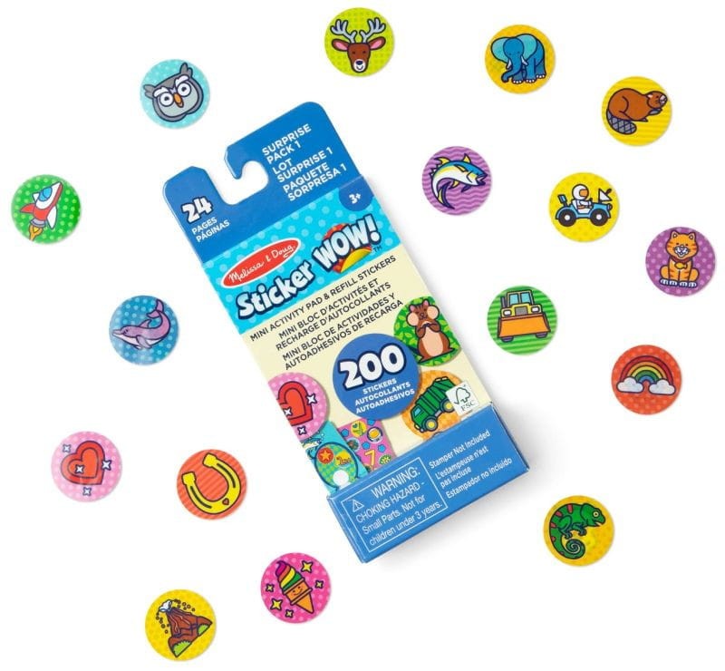 Naklejki uzupełniające i notesik zabaw Niespodzianki zątka Sticker WOW Melissa & Doug