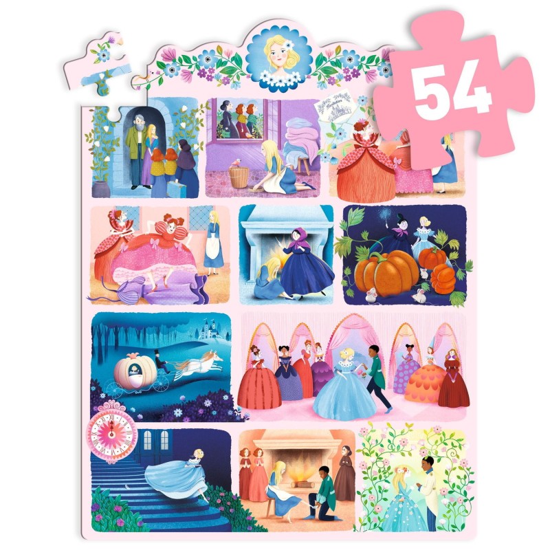 Kopciuszek puzzle 54 el. opowieść Djeco