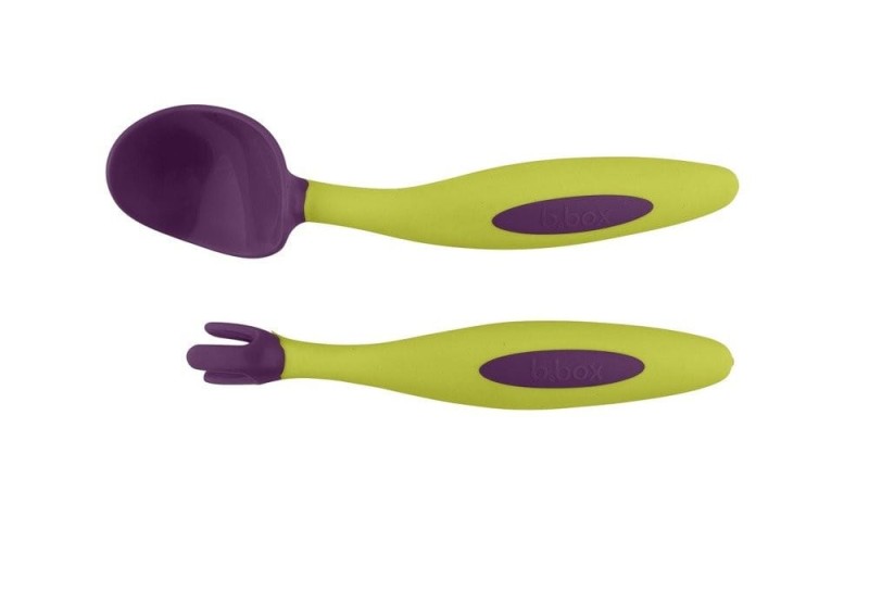 B.box - pierwsze sztućce do nauki jedzenia Toddler cutlery set fiolet