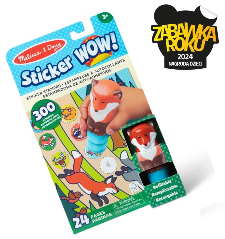 Stempelek z naklejkami Lisek Sticker WOW Melissa & Doug