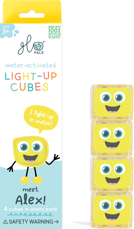 Glo Pals Kostki LED świecące w wodzie na żółto 4 sztuki