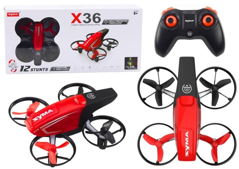 Dron zdalnie sterowany RC X36 Syma czerwony