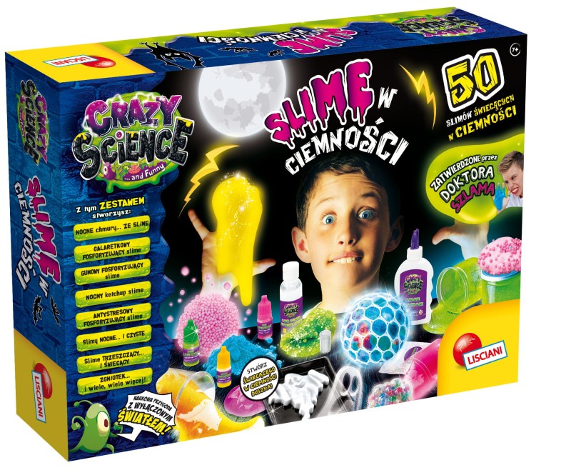 50 Slime świecących w ciemności eksperymenty Lisciani
