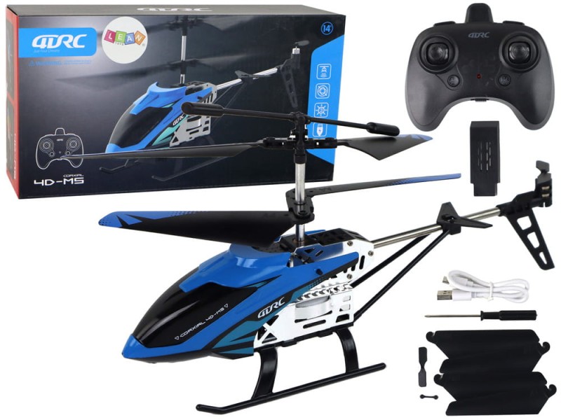 Helikopter zdalnie sterowany niebieski RC 2.4G Leantoys