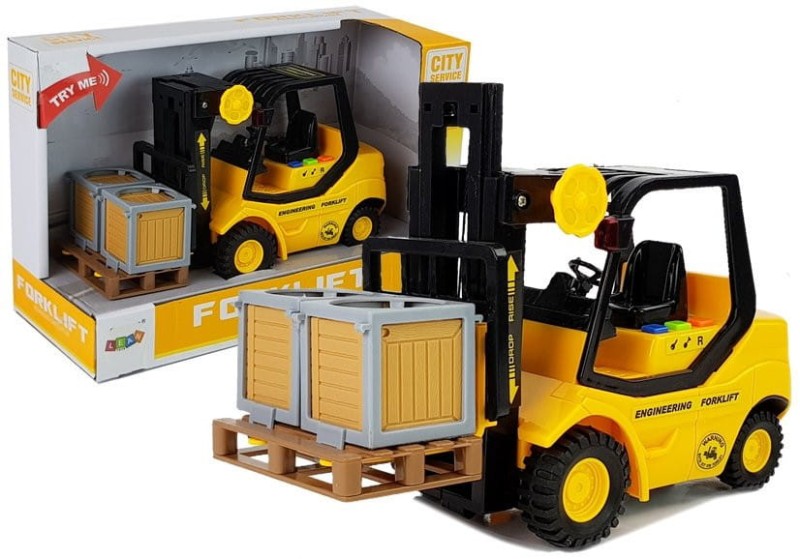 Wózek widłowy z napędem, paletą dźwięk światło Lean Toys