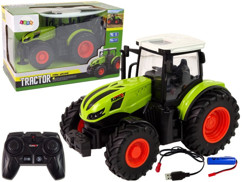 Traktor zdalnie sterowany R/C Pilot 2,4 G zielony Lean