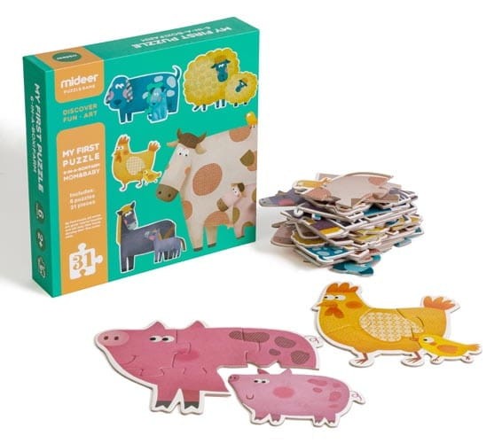 Moje pierwsze puzzle Zwierzęca rodzinka 25 elementów mideer