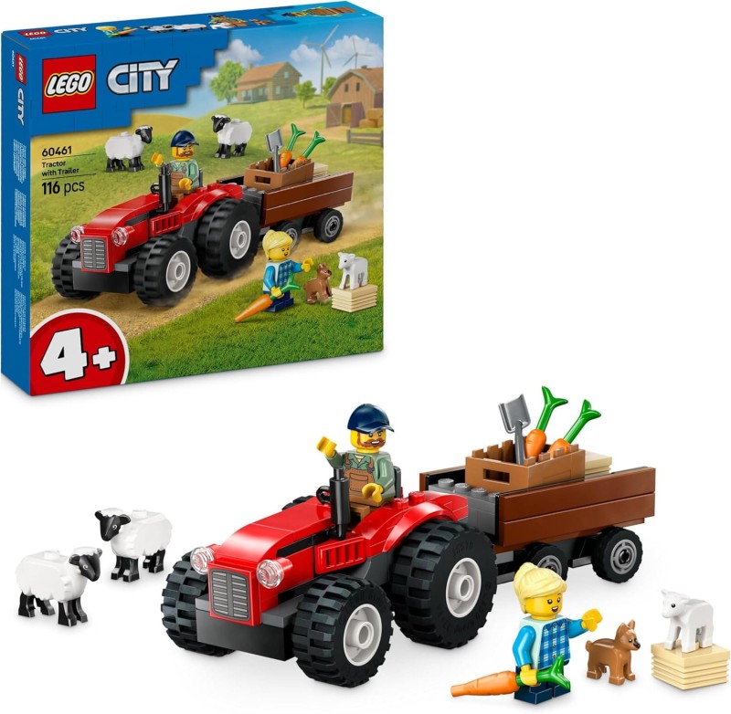 Lego 60461 Czerwony traktor z przyczepą i owcą