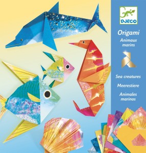 Origami Morskie Zwierzęta metaliczne kartki Djeco