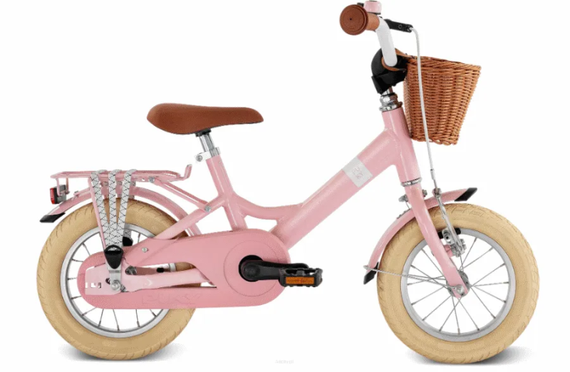 Rower 12 cali z bagażnikiem i koszykiem Puky Youke retro rose 4126